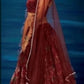 Anaita Maroon Organza Lehenga Choli With Sequence & Thread Work
