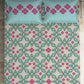 SPACES Aurum Blue Ethnic Motifs Pure Cotton 140 TC Queen Bedsheet With 2 Pillow Covers - Swadesiicart