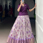 Lorenvalley Fashion Purple Dola Chex Floral Printed With Zari Weaving Work Lehenga Choli - Swadesiicart