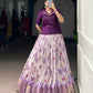 Lorenvalley Fashion Purple Dola Chex Floral Printed With Zari Weaving Work Lehenga Choli - Swadesiicart