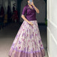 Lorenvalley Fashion Purple Dola Chex Floral Printed With Zari Weaving Work Lehenga Choli - Swadesiicart