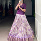 Lorenvalley Fashion Purple Dola Chex Floral Printed With Zari Weaving Work Lehenga Choli - Swadesiicart