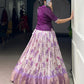 Lorenvalley Fashion Purple Dola Chex Floral Printed With Zari Weaving Work Lehenga Choli - Swadesiicart