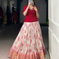 Lorenvalley Fashion Red Dola Chex Floral Printed With Zari Weaving Work Lehenga Choli - Swadesiicart