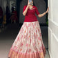 Lorenvalley Fashion Red Dola Chex Floral Printed With Zari Weaving Work Lehenga Choli - Swadesiicart