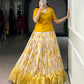 Lorenvalley Fashion Yellow Dola Chex Floral Printed With Zari Weaving Work Lehenga Choli - Swadesiicart