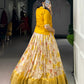 Lorenvalley Fashion Yellow Dola Chex Floral Printed With Zari Weaving Work Lehenga Choli - Swadesiicart