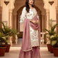 Anaita White Silk Readymade Suit with Embroidery & Sequence Work