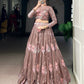 Lorenvalley Fashion Onionpink Fendy Silk Sequins and Thread Embroidery Work Lehenga Choli - Swadesiicart