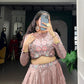 Lorenvalley Fashion Onionpink Fendy Silk Sequins and Thread Embroidery Work Lehenga Choli - Swadesiicart