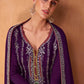 Lorenvalley Purple Chinon Embroidery With Sequince Work Salwar Kameez Stitched | Swadesiicart