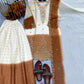 Anaita White & Brown Georgette Readymade Suit with Embroidery Thread Work