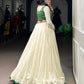 Lorenvalley Fashion Off White Vichitra Silk Lace Touch Up Lehenga Choli - Swadesiicart