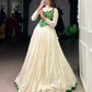 Lorenvalley Fashion Off White Vichitra Silk Lace Touch Up Lehenga Choli - Swadesiicart