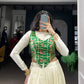 Lorenvalley Fashion Off White Vichitra Silk Lace Touch Up Lehenga Choli - Swadesiicart