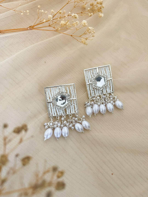 Tehzeeb Creations New Stylish Earrings For Women & Girls Pearl Alloy Hoop Earring, Stud Earring | Swadesiicart