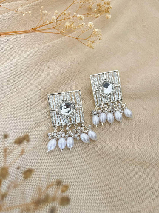 Tehzeeb Creations New Stylish Earrings For Women & Girls Pearl Alloy Hoop Earring, Stud Earring | Swadesiicart