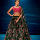 Anaita Dark-Green Organza Lehenga Choli With Sequence & Thread Work