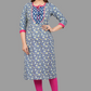 House of RP Women's NavyBlue Rayon Floral Print Kurta | Swadesiicart