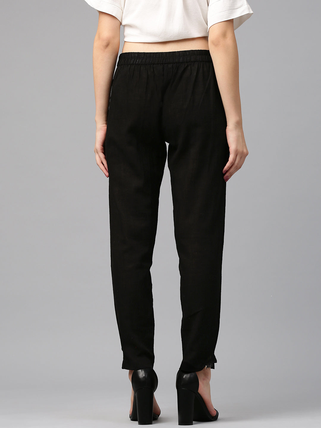 Jaipur Kurti Women Black Trousers | Swadesiicart