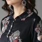 HERE&NOW Women Navy Printed Straight Kurta - Swadesiicart