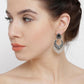 Shining Diva Silver-Toned Contemporary Chandbali Earrings - Swadesiicart