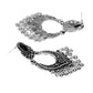 Shining Diva Silver-Toned Contemporary Chandbali Earrings - Swadesiicart