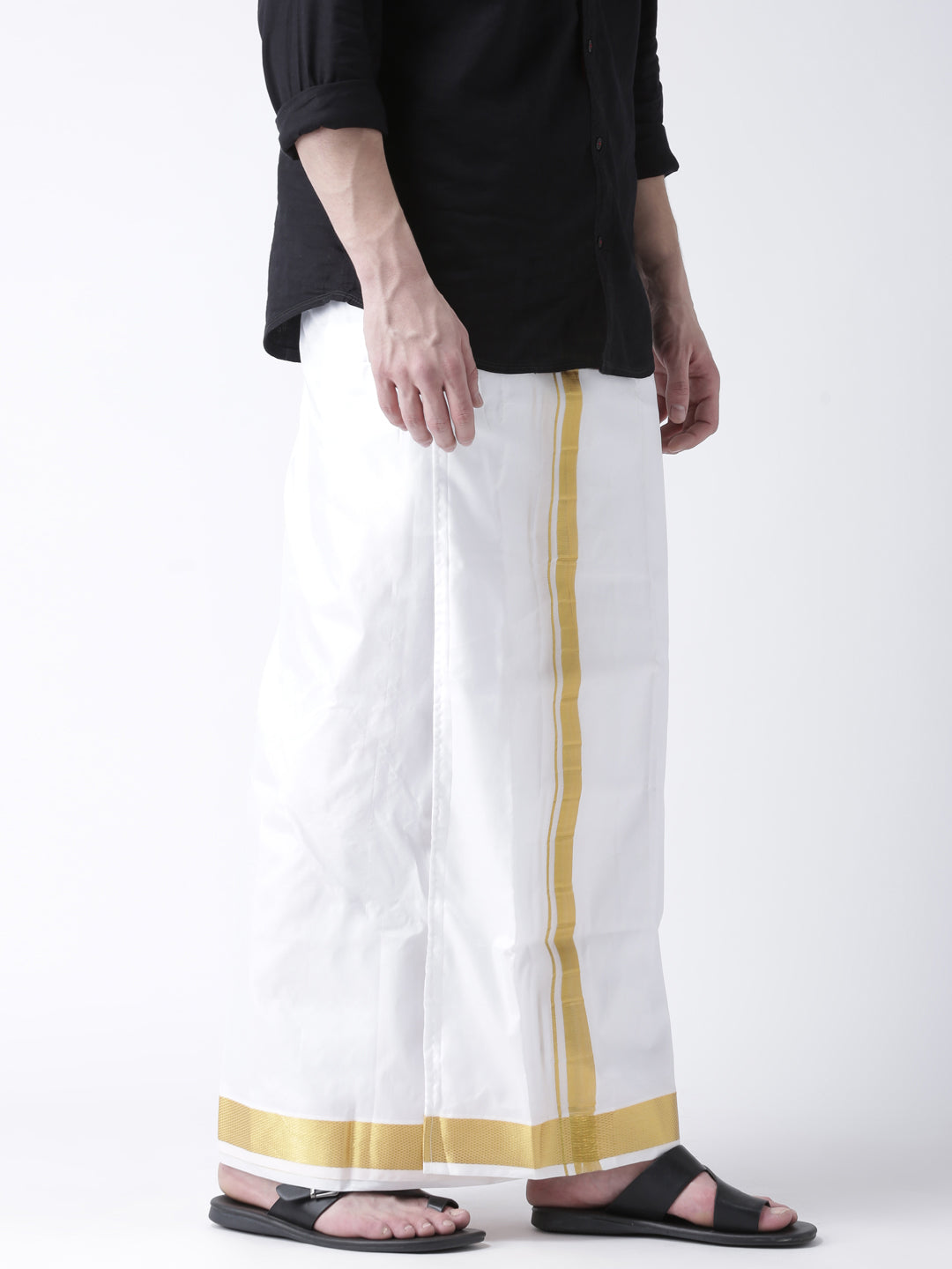 Sethukrishna Men Double Layer Readymade Dhoti With Pocket | Swadesiicart