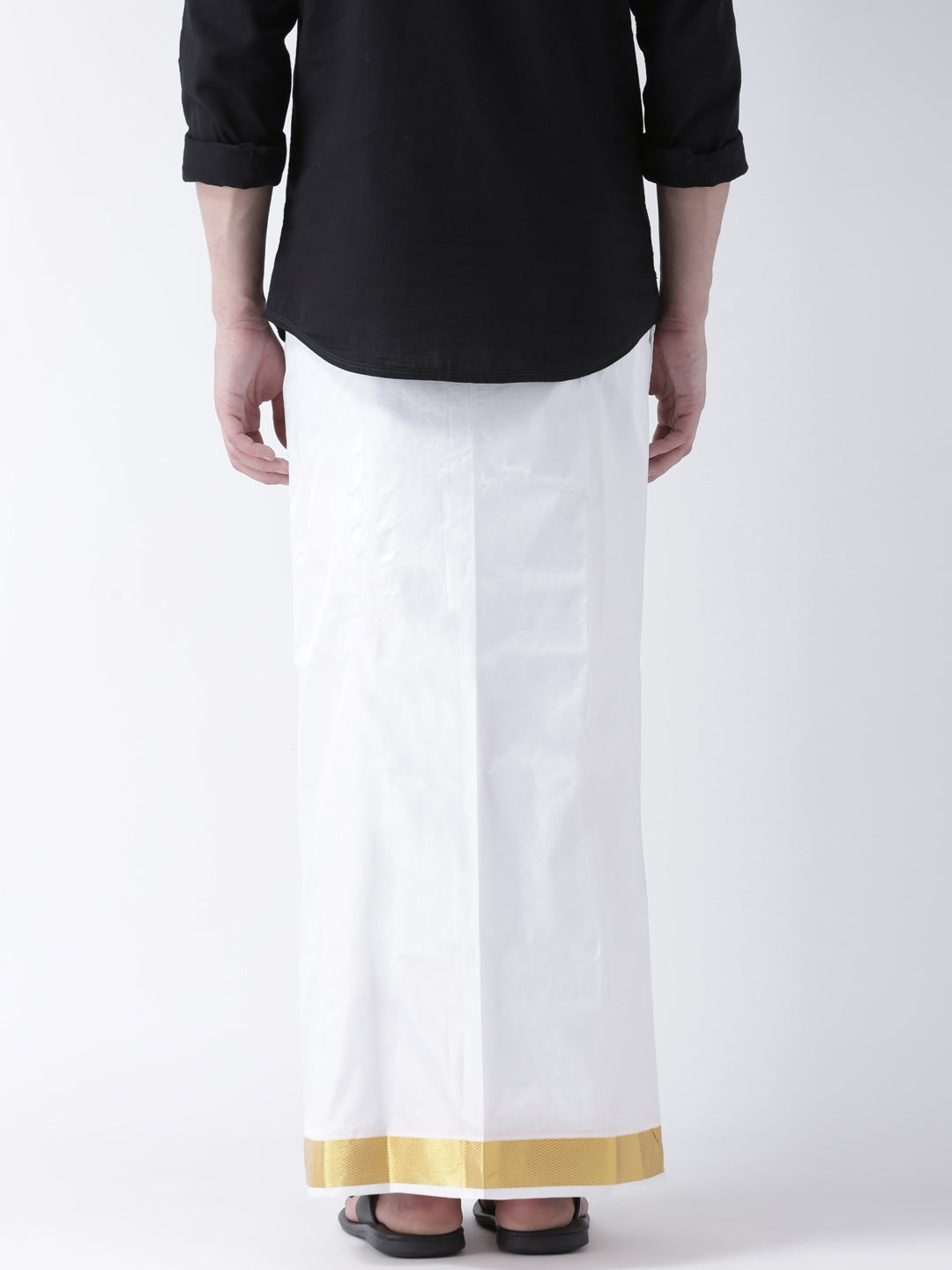 Sethukrishna Men Double Layer Readymade Dhoti With Pocket | Swadesiicart
