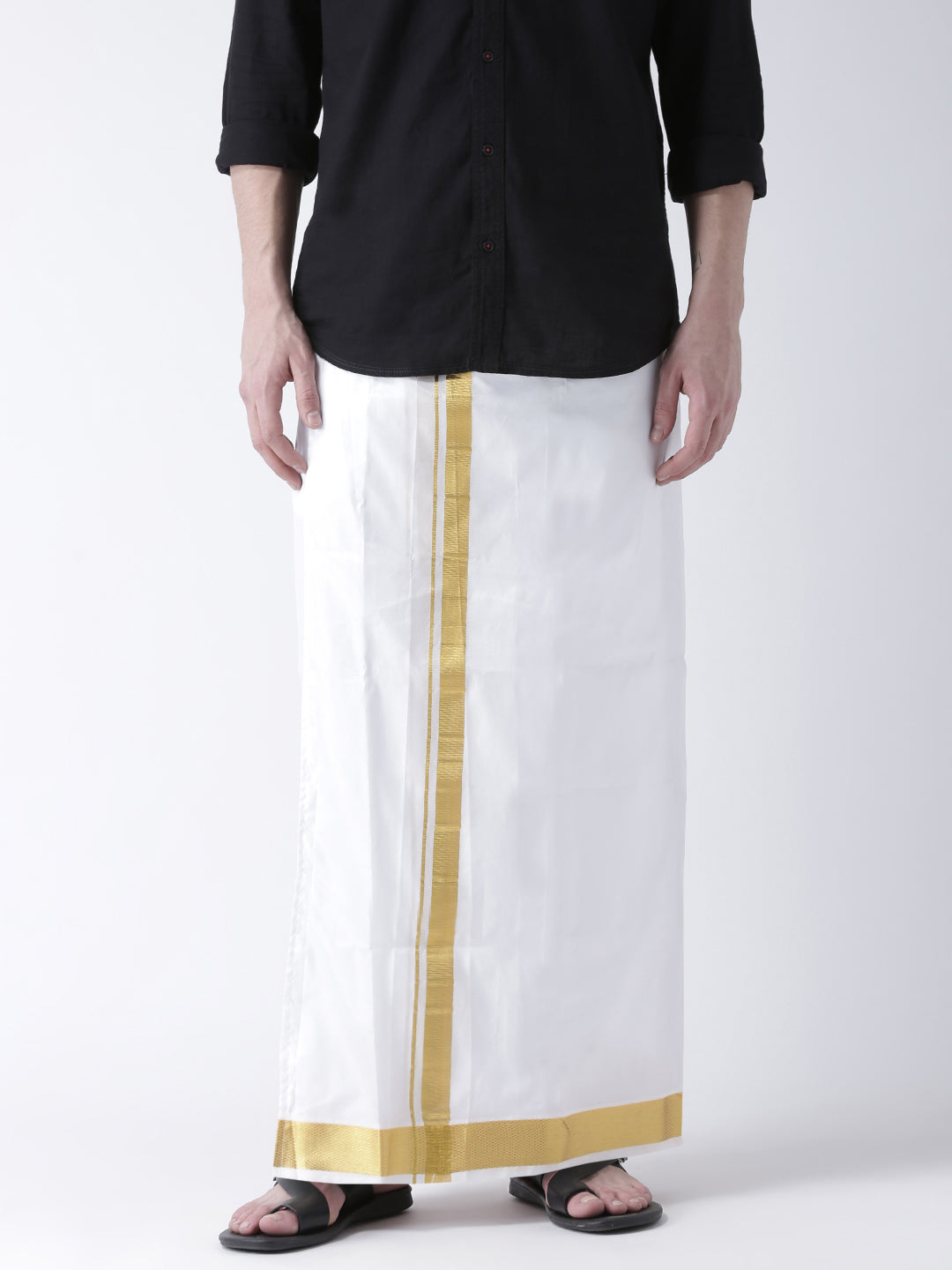 Sethukrishna Men Double Layer Readymade Dhoti With Pocket | Swadesiicart