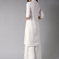 Here&Now Women White Solid Straight Kurta