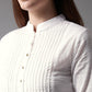 Here&Now Women White Solid Straight Kurta