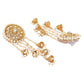 Shining Diva Gold-Toned & White Classic Jhumkas | Swadesiicart