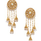 Shining Diva Gold-Toned & White Classic Jhumkas | Swadesiicart