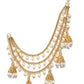 Shining Diva Gold-Toned & White Classic Jhumkas | Swadesiicart