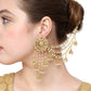 Shining Diva Gold-Toned & White Classic Jhumkas | Swadesiicart