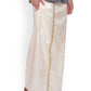 Sethukrishna Men Cream Solid Double Layer Readymade Dhoti With Pocket | Swadesiicart