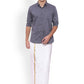 Sethukrishna Men White Solid Double Layer Readymade Dhoti With Pocket | Swadesiicart