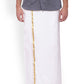 Sethukrishna Men White Solid Double Layer Readymade Dhoti With Pocket | Swadesiicart