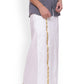 Sethukrishna Men White Solid Double Layer Readymade Dhoti With Pocket | Swadesiicart
