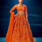 Anaita Orange Organza Lehenga Choli With Sequence & Thread Work