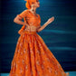 Anaita Orange Organza Lehenga Choli With Sequence & Thread Work