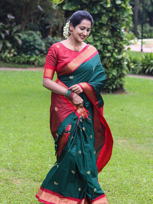 Kalini Ethnic Motif Woven Design Zari Banarasi Saree | Swadesiicart