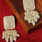 Tehzeeb Creations Jewellery Gold Tone Jadau Kundan & Pearls Large Drop Earrings For Women & Girls | Swadesiicart