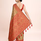 Monjolika Fashion Exquisite Designs With This Regal Red Rich Look Banarasi Tissue Silk Saree | Swadesiicart