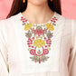 Anouk White Floral Yoke Design Thread Work Straight Kurta - Swadesiicart