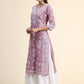 HOUSE OF KARI Floral Embroidered Chikankari Cotton Kurta | Swadesiicart