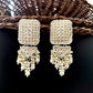 Tehzeeb Creations Jewellery Gold Tone Jadau Kundan & Pearls Large Drop Earrings For Women & Girls | Swadesiicart