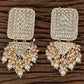 Tehzeeb Creations Jewellery Gold Tone Jadau Kundan & Pearls Large Drop Earrings For Women & Girls | Swadesiicart
