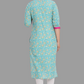 House of RP Women's AquaBlue Rayon Floral Print Kurta | Swadesiicart